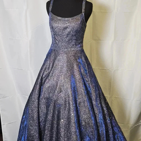 Sherri Hill Shimmery Blue/Purple Iridescent Ball Gown  6 Prom Dance Quinceanera - Picture 3 of 15